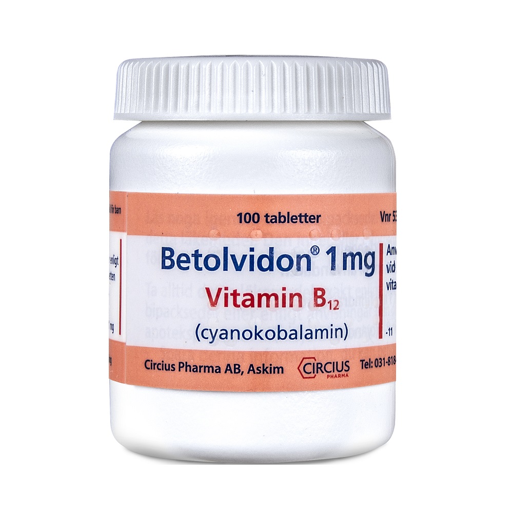 Betolvidon 1 mg Vitamin B12 100 tabletter