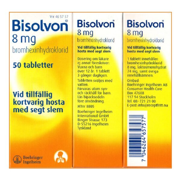 BISOLVON 8 mg 50 tabletter - Bild 2