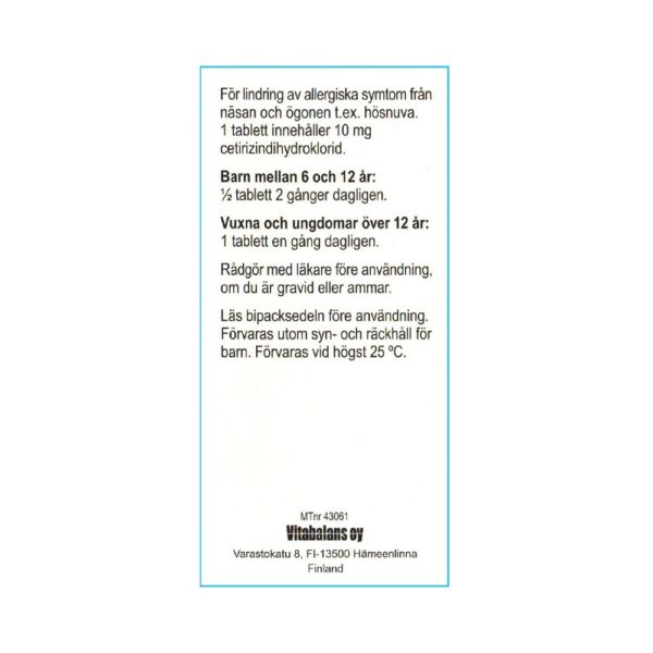 cetimax 10 mg 10 tabletter baksida