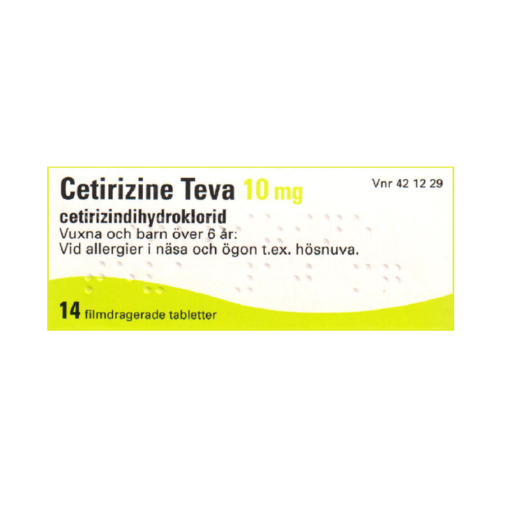 Cetirizine Teva 10 mg 14 filmdragerade tabletter