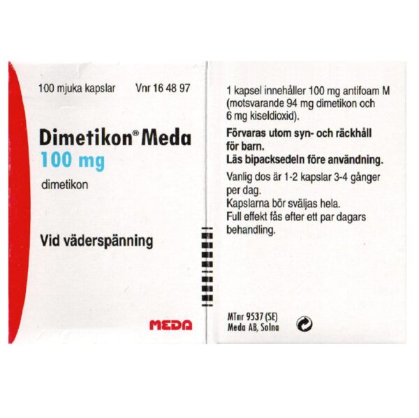 Dimetikon Meda 100 mg 100 mjuka kapslar - Bild 3
