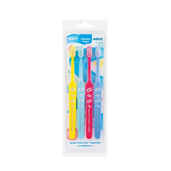 EKULF twice adult 4-pack Blister tandborste