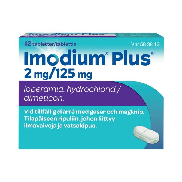 Imodium Plus 2mg/125mg 12 tabletter