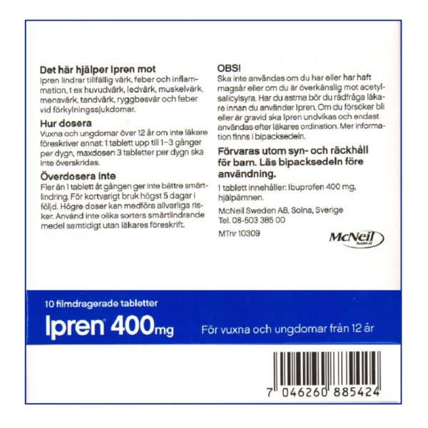 Ipren 400 mg, 10 filmdragerade tabletter - Bild 2