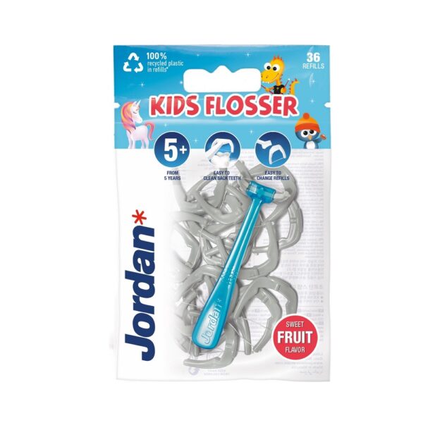 Jordan KIDS FLOSSER 5+ år 1 Handle + 36 Refills