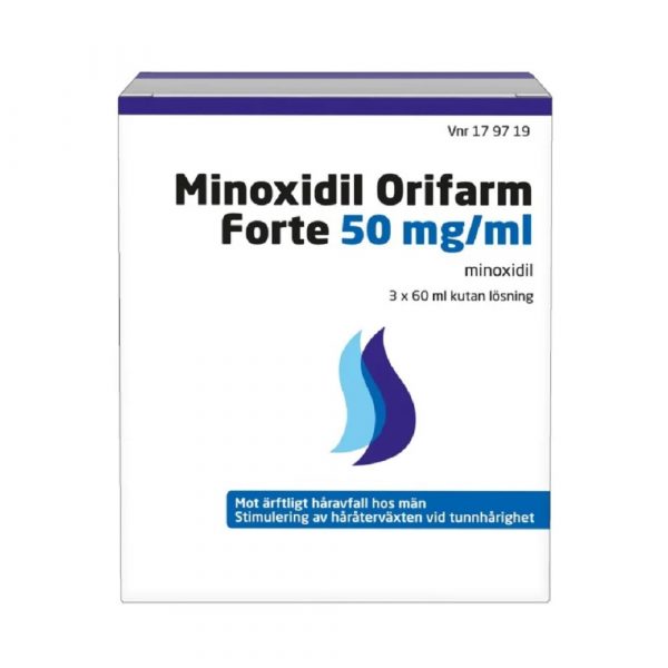 Minoxidil Orifarm Forte 50 mg/ml 3x60 ml kutan lösning