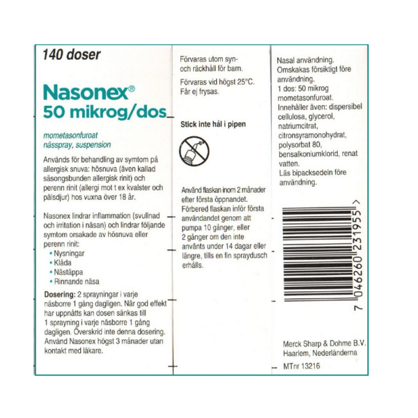 Nasonex 50 µg/dos Nässpray, suspension140 doser