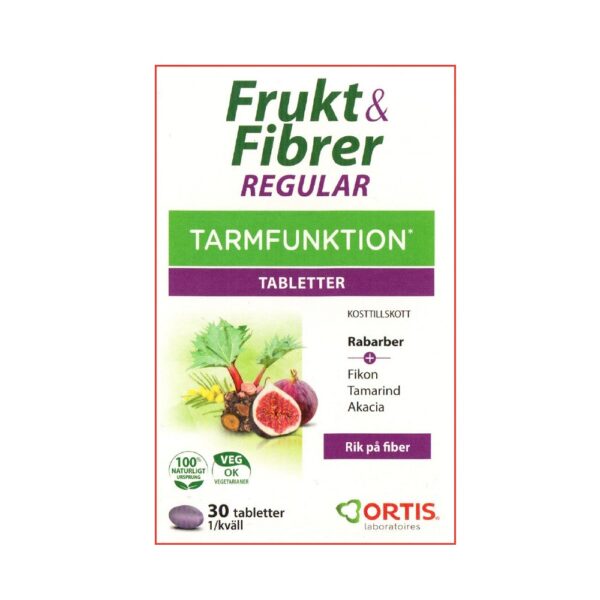 Ortis Frukt & Fiber Regular Tarmfunktion 30 tabletter
