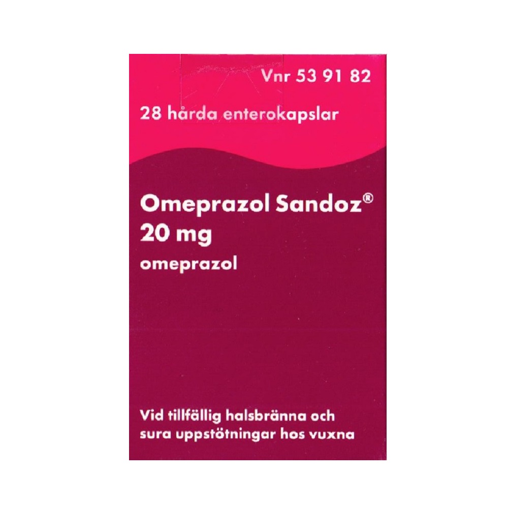 Omeprazol Sandoz 20 mg 28 hårda enterokapslar burk