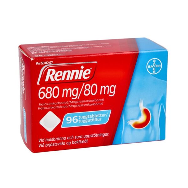 RENNIE 680 mg/ 80 mg 96 Tuggtabletter