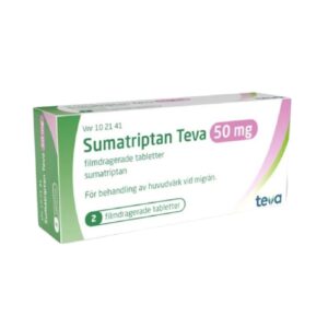 Sumatriptan Teva 50 mg 2 filmdragerade tabletter