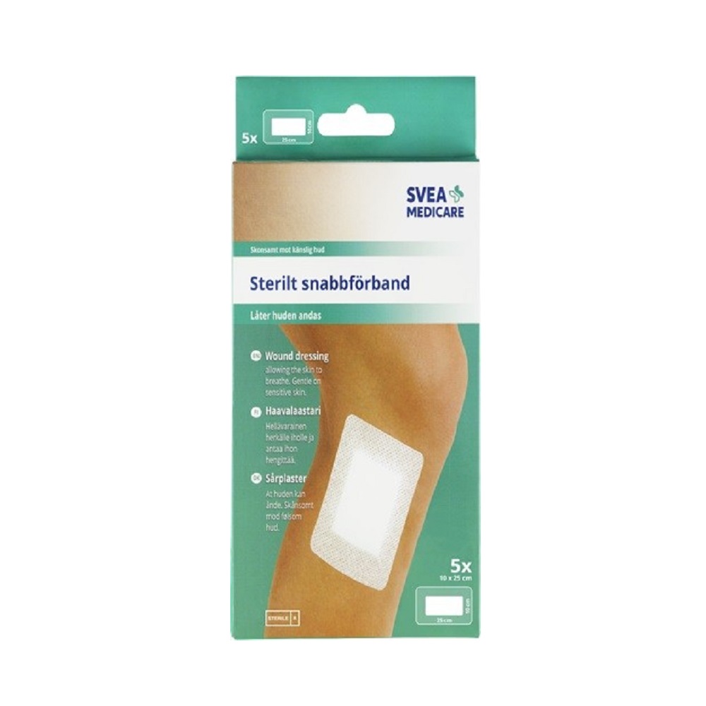 Svea Medicare Sterilt Snabbförband 10 x 25 cm, 5 st