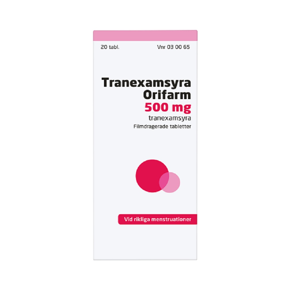 Tranexamsyra Orifarm 500 mg 20 filmdragerade tabletter