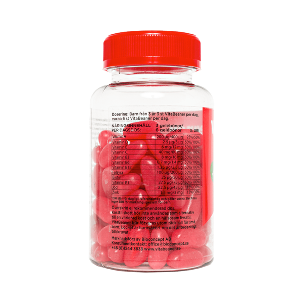 VitaBeaner Multivitamin 90 st Gelebönor med Hallonsmak - Bild 2