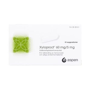 Xyloproct 60 mg/ 5 mg 10 suppositorier
