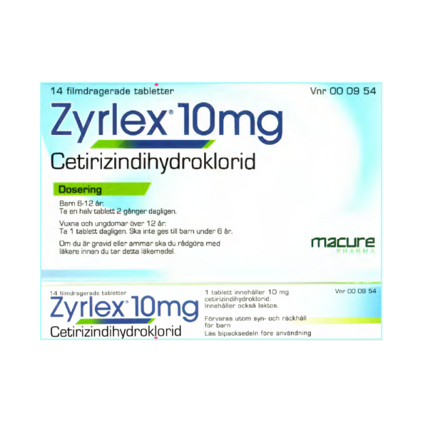 Zyrlex 10 mg 14 filmdragerade tabletter