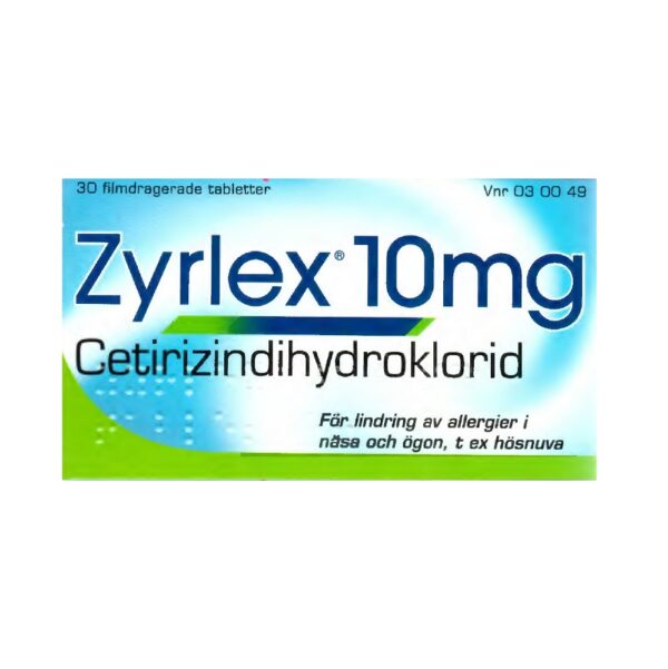 Zyrlex 10 mg 30 filmdragerade tabletter