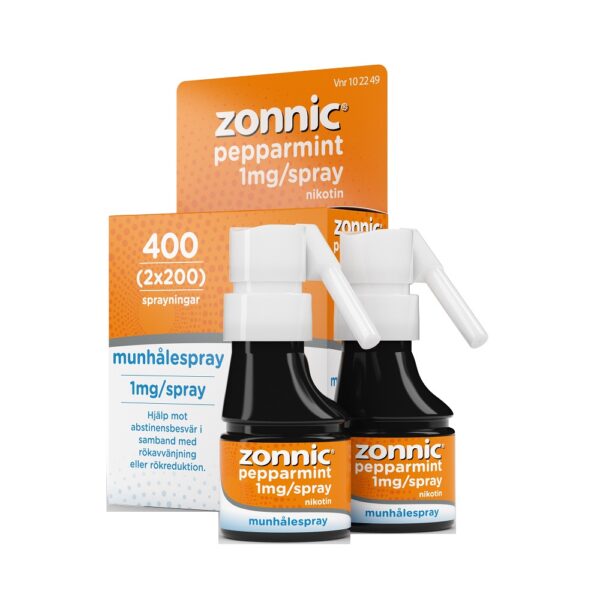 zonnic pepparmint 1 mg/spray munhålespray 2x200 sprayningar