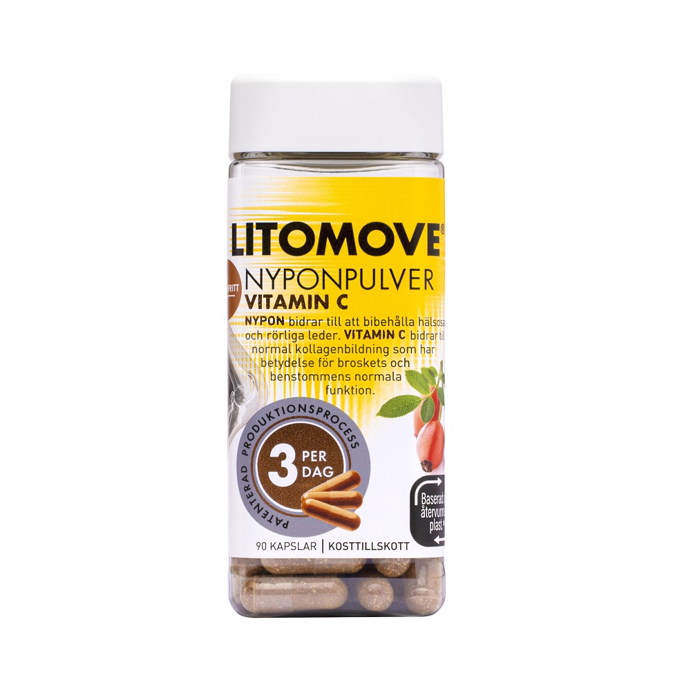 LITOMOVE Nyponpulver + Vitamin C 90 KAPSLAR