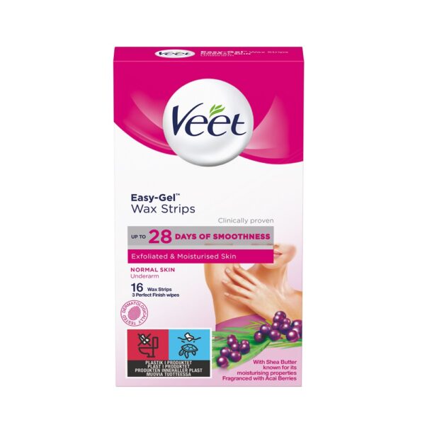 Veet Easy-Gel Wax Strips Normal Skin Underarm 16 st