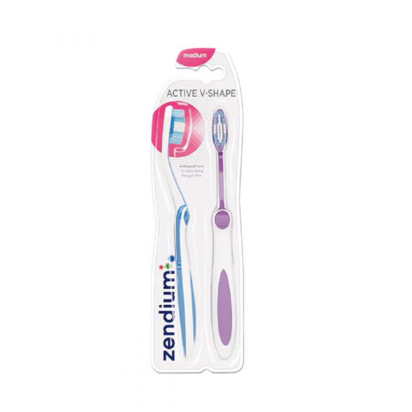 Zendium ACTIVE V-SHAPE MEDIUM TANDBORSTE 2 st - Bild 3