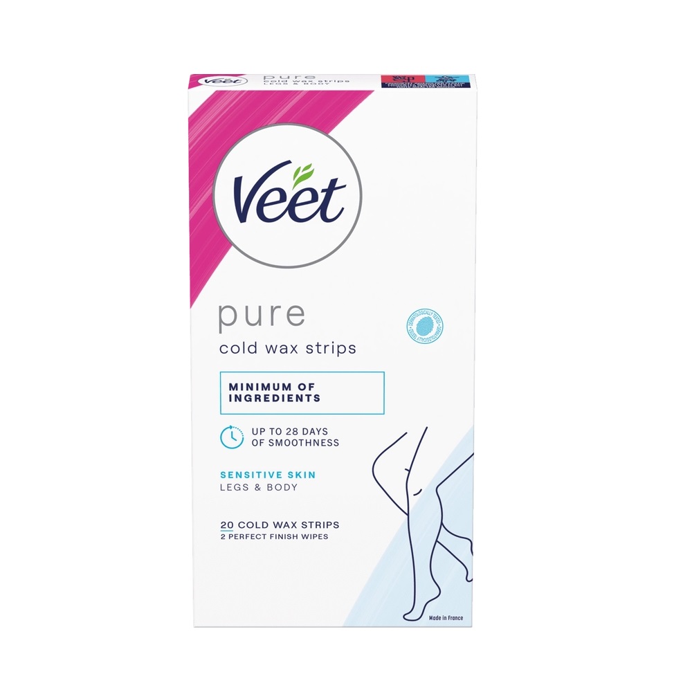 Veet Pure Wax Strips Ben & Kropp Känslig Hud 20 st