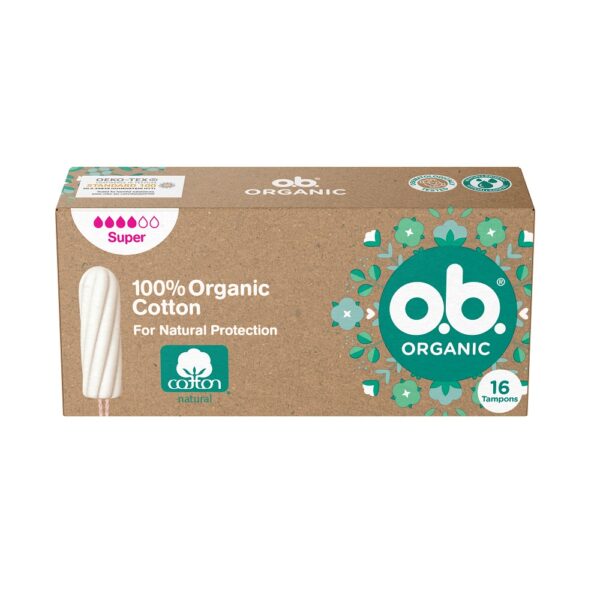 o.b organic super 16 tampons