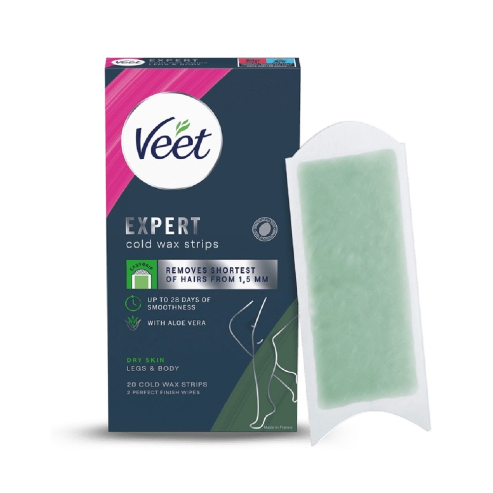 Veet Expert Wax Strips Ben & Kropp Torr Hud 20 st