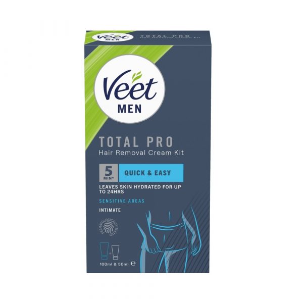 Veet Men Total Pro Hårborttagningskit för Intimområden för Man 150 ml