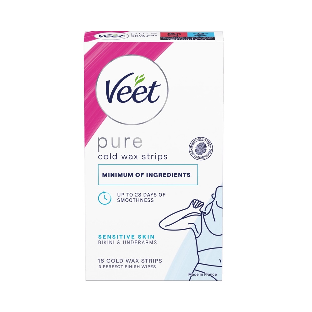 Veet Pure Wax Strips Bikini & Armhåla Känslig Hud 16 st