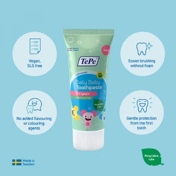 TePe Daily Baby 0-2 år Tandkräm 50 ml - Bild 2