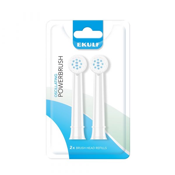 EKULF PowerBrush White borsthuvuden refill, 2-pack