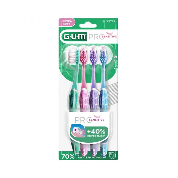 GUM PRO SENSITIVE Tandborste 4 st