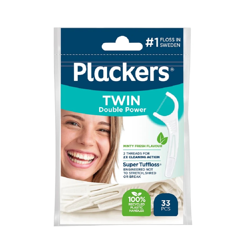 Plackers tandtrådsbyglar TWIN 33 pcs