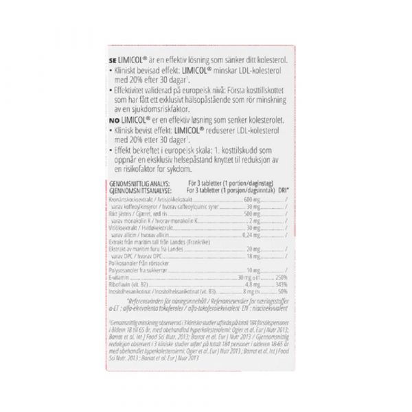 LIMICOL kolesterol 90 tabletter - Bild 2