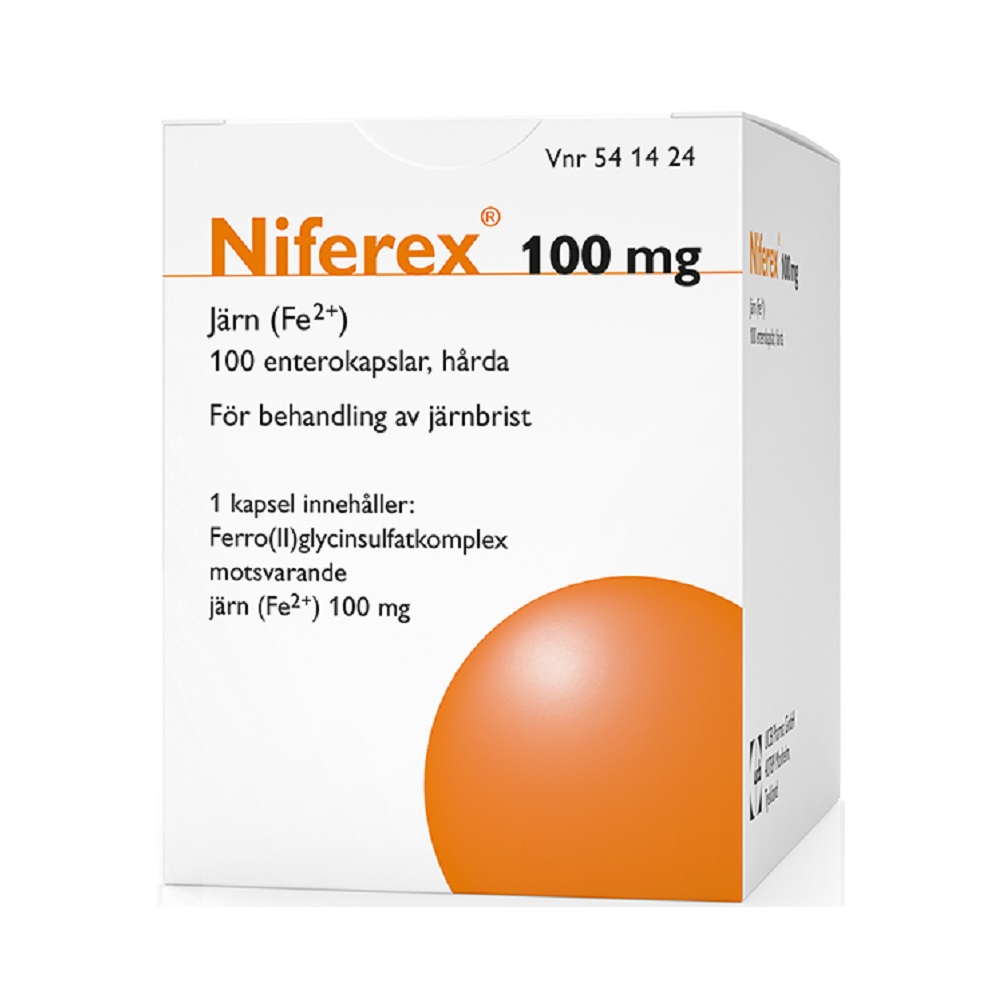 Niferex 100 mg 100 enterokapslar, hårda