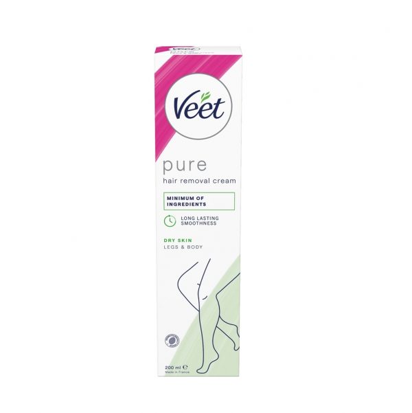 Veet Pure Hårborttagningskräm Ben & Kropp Torr Hud 200 ml