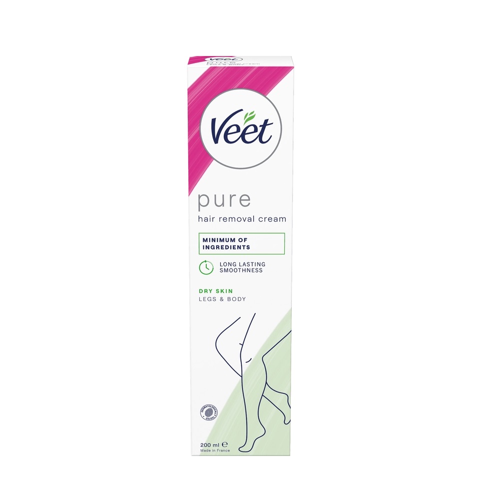 Veet Pure Hårborttagningskräm Ben & Kropp Torr Hud 200 ml