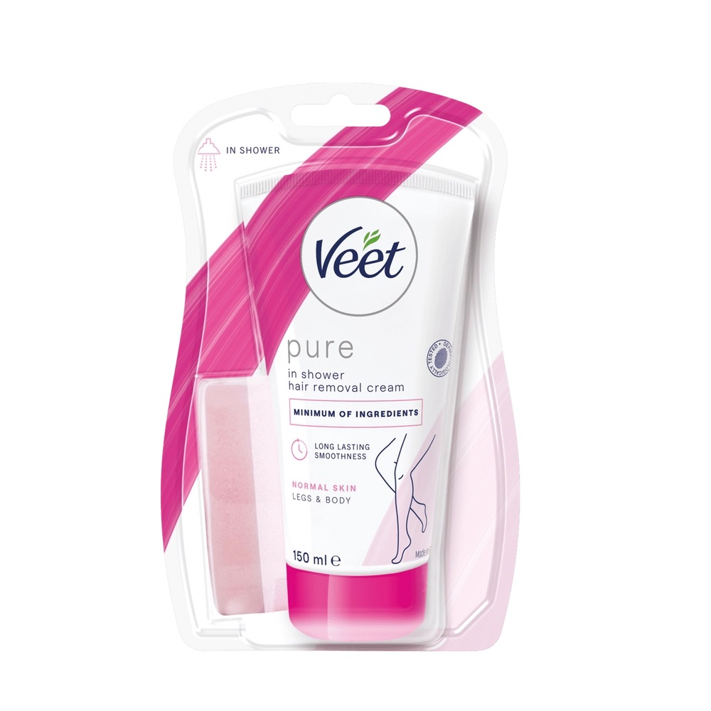 Veet Pure Hårborttagningskräm för Duschen Ben & Kropp Normal Hud 150 ml