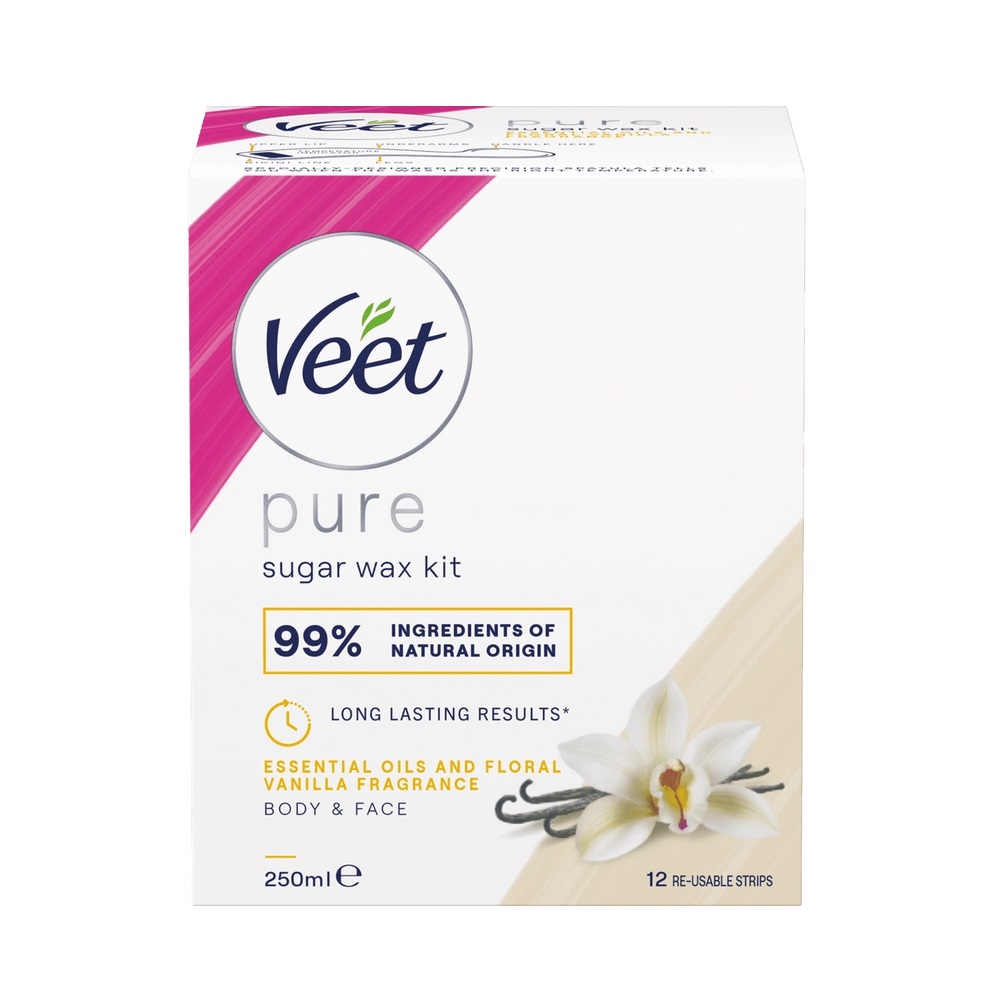 Veet Pure Sugaring Wax Essential Oils & Floral Vanilla Fragrance 250 ml