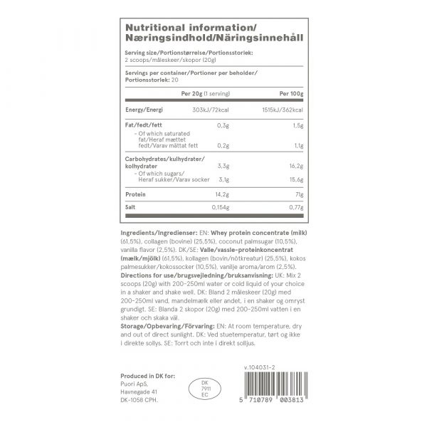 puori CP2 Active - Whey Collagen 400 g - Bild 2