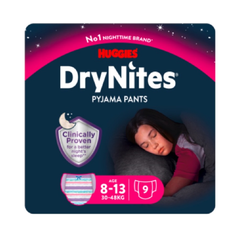 DryNites Nattunderbyxor flickor 8-13 år 9 st